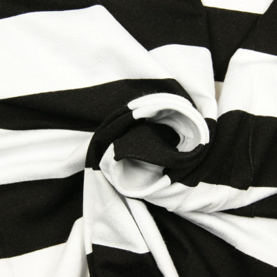 Strepen tricot zwart/wit 40mm