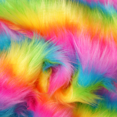 Pluche / Teddy regenboogkleuren langhaar