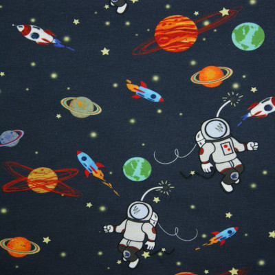 Fantasie tricot fotoprint ruimtevaart