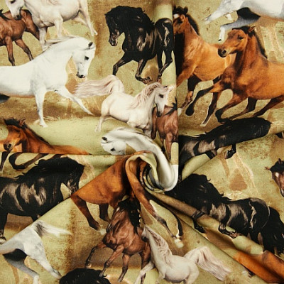 Digitale fotoprint tricot paarden