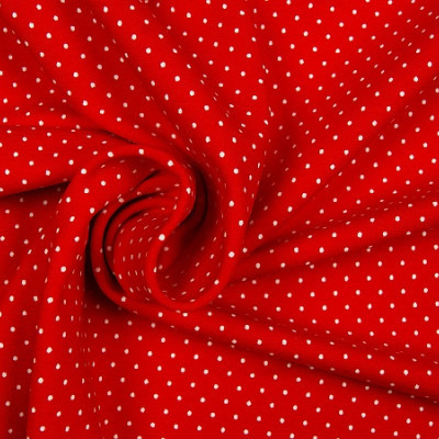 Stippen print tricot rood